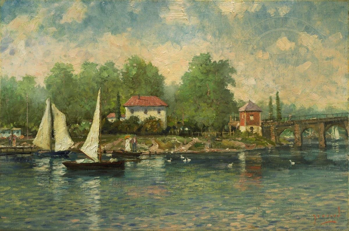 A Summer Morning Robert Girrard Thomas Kinkade Oil Paintings